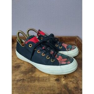 Converse 561663F Women's CTAS Ox Low Top Sneaker Size 7 Black/Cherry Red/Egret